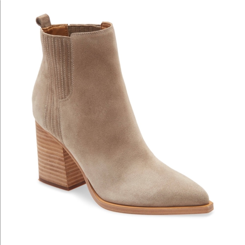Marc Fisher Oshay Cloud Suede Neutral Boot Bootie - size 9.5